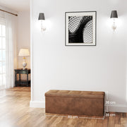 110 cm Folding Storage Ottoman Bench with Hidden Compartment for Bedroom Use by Songmics