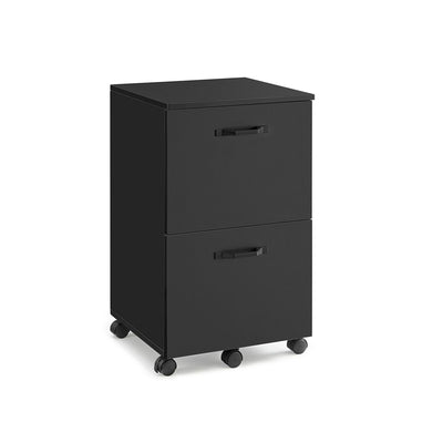 Vasagle Matte Black Mobile 2 Drawer Filing Cabinet For Home Office
