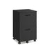 Image of a Vasagle Matte Black 2 Drawer Filing Cabinet With Wheels.