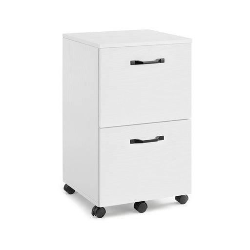 Image of a White 2 Drawer Filing Cabinet With Wheels