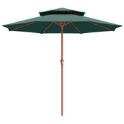 2 Tier Patio Umbrella for Garden Shade with Rotating Double Canopy and Easy Crank Outsunny