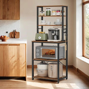 6 Tier Kitchen Baker's Rack with Storage Shelves and Hooks Coffee Bar Organiser by Vasagle