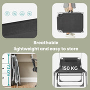 Folding Sun Lounger Deck Chair with Adjustable Backrest for Garden or Patio by Songmics