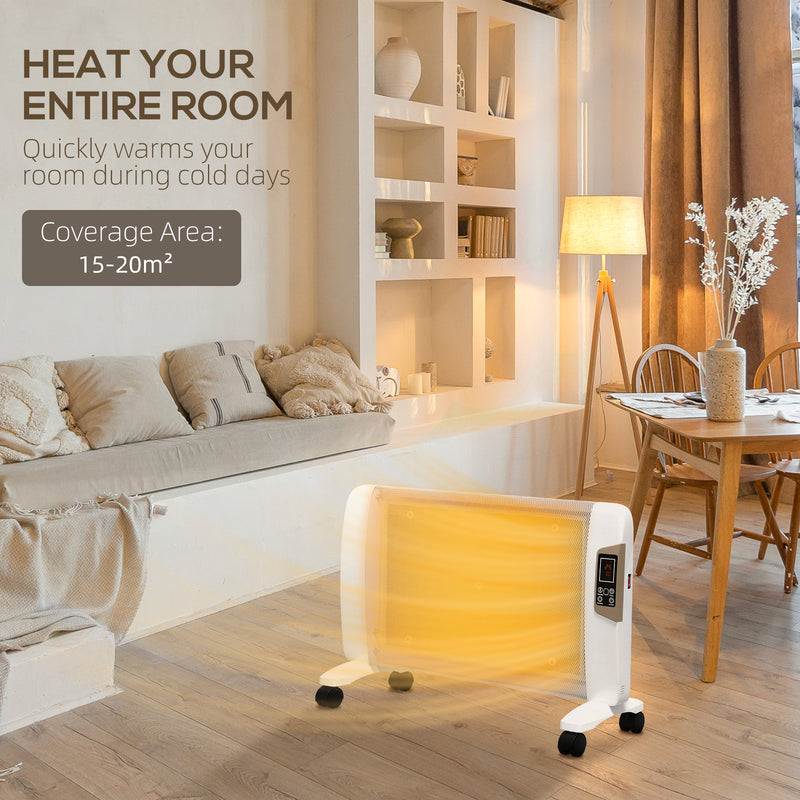 Portable Electric Space Heater with Adjustable Thermostat for Home or Office Use, White