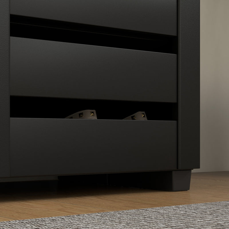 Black Shoe Storage Cabinet With Adjustable Shelves Ideal for Hallways and Entryways, Holds 15 Pairs