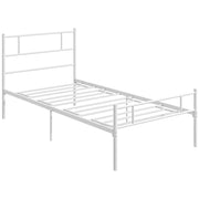 Single Metal Bed Frame with Headboard Footboard and 31cm Underbed Storage Black