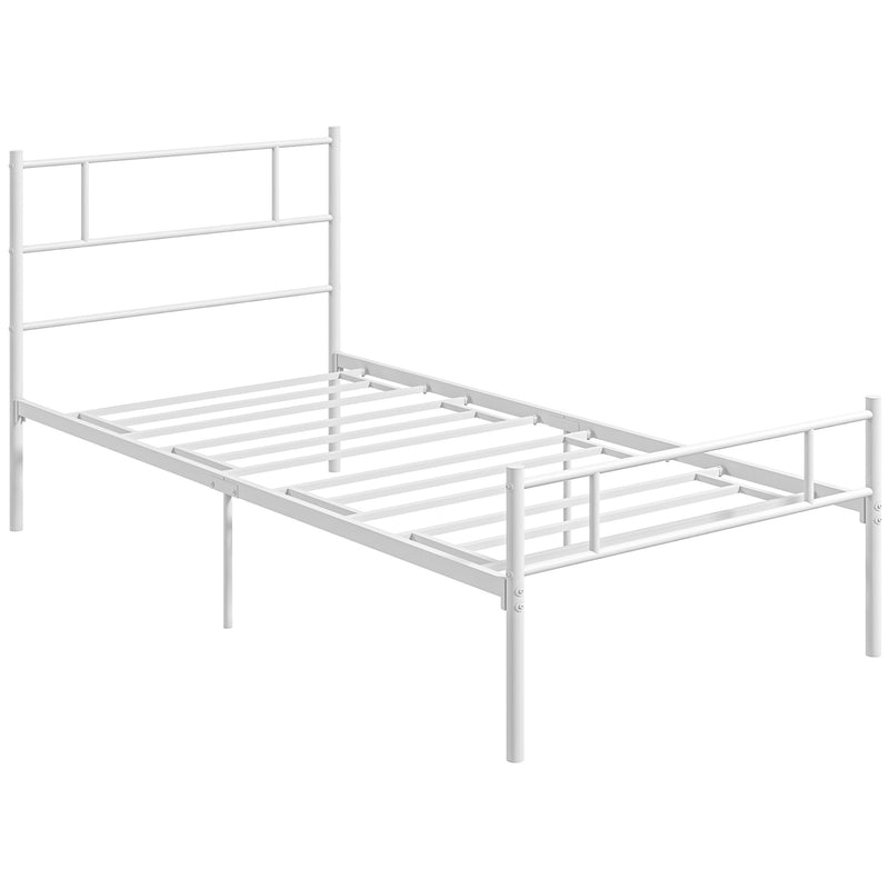 Single Metal Bed Frame with Headboard Footboard and 31cm Underbed Storage Black