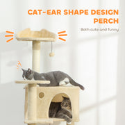 Large 180cm Cat Tree Tower with Hammock Condos and Scratching Posts for Indoor Use Beige AOSOM