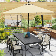 Khaki 3m Cantilever Garden Parasol with Cover and Wind Protection Strap by Outsunny