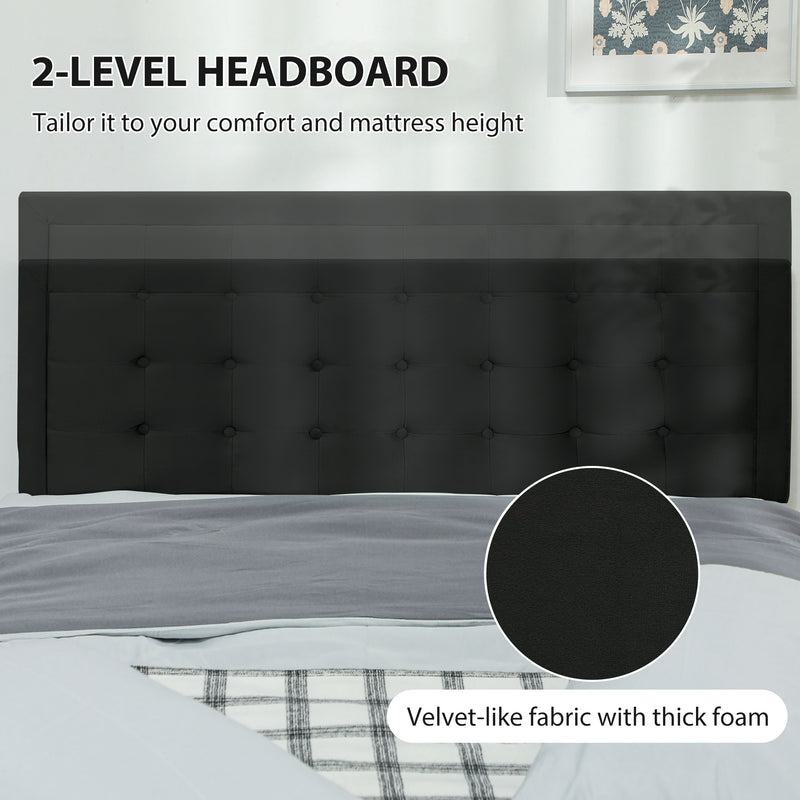 Black Double Ottoman Bed Frame with Spacious Front Drawer for Extra Storage