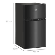 88L Under Counter Fridge Freezer with 5 Settings and 3 Star Energy Rating, Black