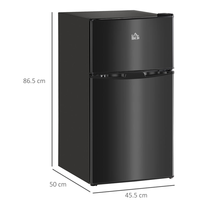 88L Under Counter Fridge Freezer with 5 Settings and 3 Star Energy Rating, Black