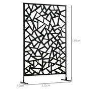 Freestanding Metal Garden Screen Decorative Outdoor Divider For Patio Or Deck Privacy