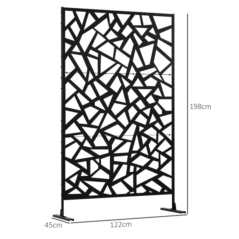 Freestanding Metal Garden Screen Decorative Outdoor Divider For Patio Or Deck Privacy