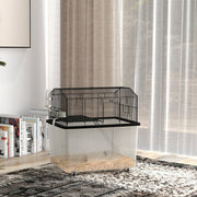 Two Tier Hamster Cage with Wheels Deep Base and Accessories for Small Pets, Grey