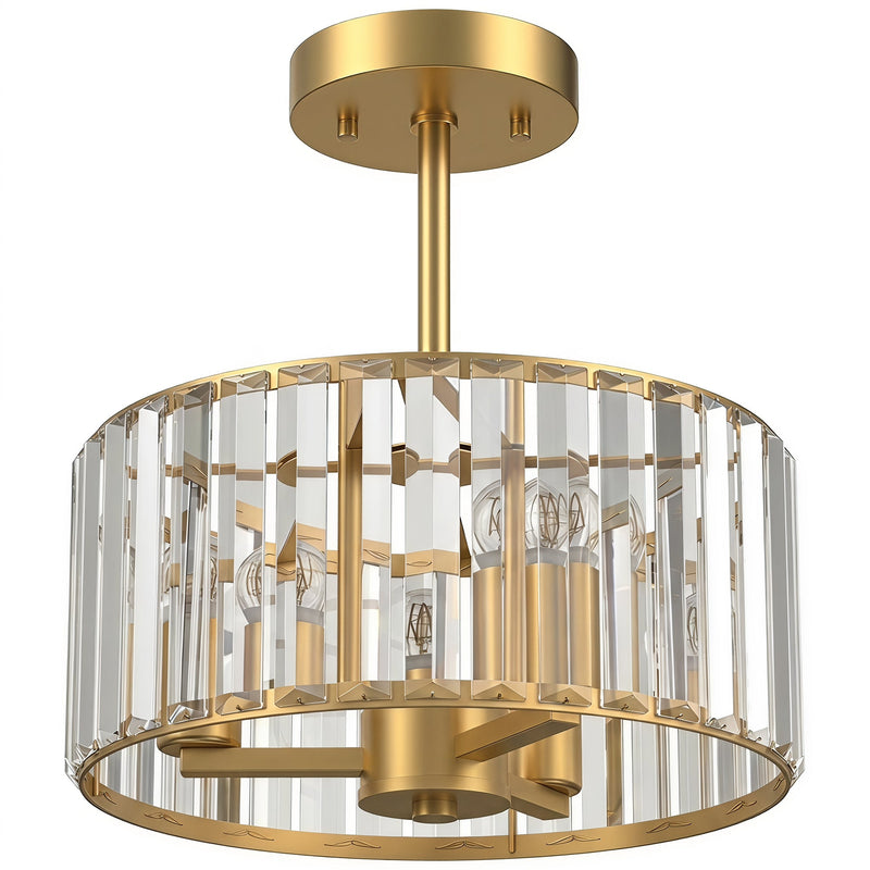 Crystal Ceiling Light for Brightening Bedrooms or Living Rooms Semi Flush