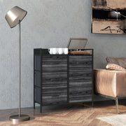 Rustic Black Chest of 6 Fabric Drawers for Bedroom and Living Room Storage by HOMCOM
