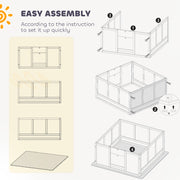 Whelping Box for Medium Dogs with Pad Adjustable Entrance and Non-slip Feet 100 x 96cm by PawHut