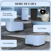 20L Metal Kitchen Bin with Soft Close Lid Ideal for Home or Office Use Light Blue