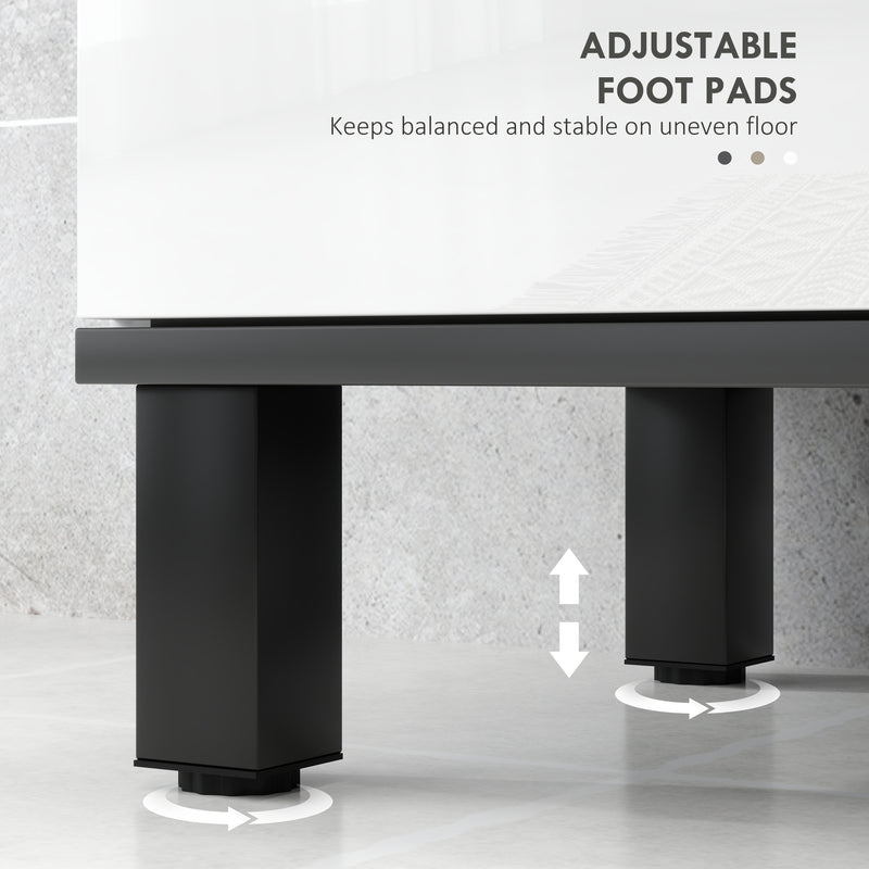 Under Sink Bathroom Cabinet High Gloss White Modern Storage Unit by HOMCOM