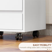 White Four Drawer Office Filing Cabinet with Wheels by HOMCOM