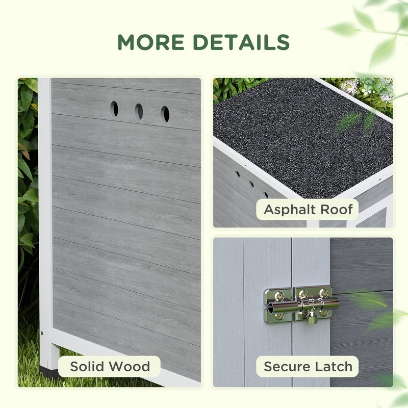 Wooden Duck House with Ramp Ventilated Roof and Removable Base for Outdoors Light Grey