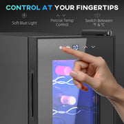 Six Bottle Countertop Wine Fridge 8-18℉ Temperature Control Black by HOMCOM