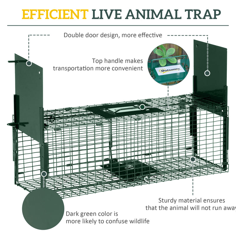 Large Humane Rat and Squirrel Trap with Double Doors for Indoor and Outdoor Use Green