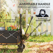 160L Folding Festival Trolley Cart with Tailgate and Carry Bag Black and Orange by Outsunny