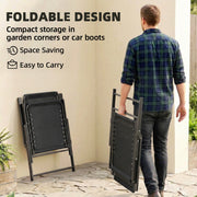 Folding Garden Chairs Set of 4 for Comfortable Outdoor Seating Black Outsunny
