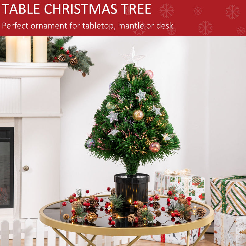 Tabletop tree on a glass table with red berries beside a fireplace