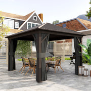 3.6 x 3m Aluminium Hardtop Gazebo with Accessories for Garden and Patio by Outsunny