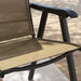 Set of 4 Foldable Metal Garden Chairs Light Brown Outdoor Dining Seats by Outsunny
