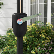 Dark Grey 2.65m Garden Parasol With LED Lights For Shaded Outdoor Evenings