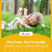 Two Level Rabbit Hutch with Easy Clean Tray and Secure Run for Indoor or Outdoor Use Grey AOSOM