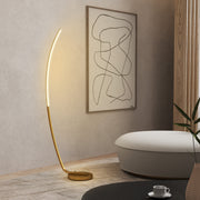 Modern 147cm Curved LED Floor Lamp Gold Tone by HOMCOM