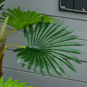 Set of 2 Artificial Palm Trees in Pots for Indoor or Outdoor Décor 135cm Green AOSOM