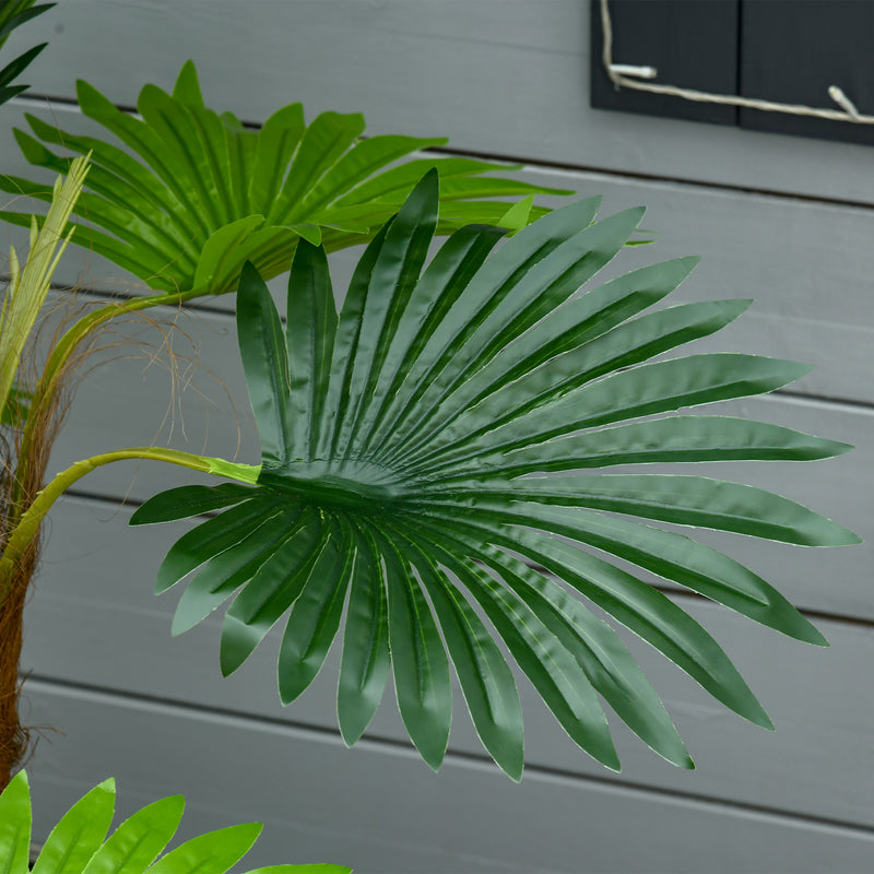 Set of 2 Artificial Palm Trees in Pots for Indoor or Outdoor Décor 135cm Green AOSOM