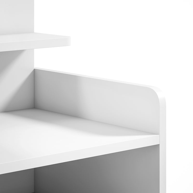 Bedside Table with Drawer and Shelves for Organising Night-Time Essentials White
