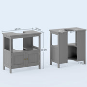 Under Sink Bathroom Cabinet with Double Doors and Shelves for Compact Storage Light Grey