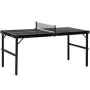 5ft Folding Table Tennis Set With Net Ideal For Indoor Or Outdoor Play Black AOSOM
