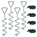 Trampoline Anchor Kit for Securing Outdoor Play Equipment in Windy Weather Silver AOSOM