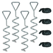 Trampoline Anchor Kit for Securing Outdoor Play Equipment in Windy Weather Silver AOSOM