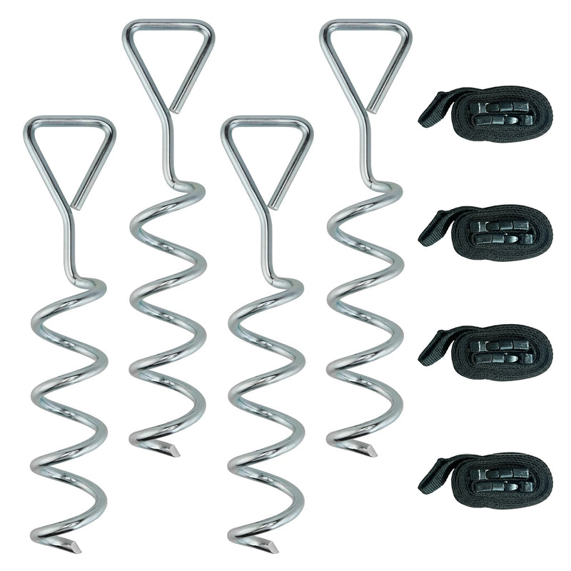 Trampoline Anchor Kit for Securing Outdoor Play Equipment in Windy Weather Silver AOSOM