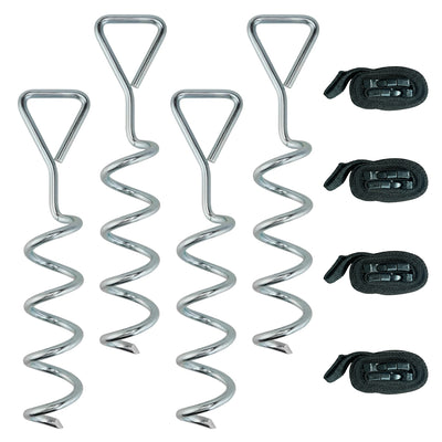 Trampoline Anchor Kit for Securing Outdoor Play Equipment in Windy Weather Silver AOSOM
