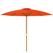Orange 3 Metre Wooden Garden Parasol with Crank Handle and UV Protection by Outsunny