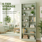 Tall Bookshelf with 4 Shelves for Extra Home Storage and Clutter-Free Rooms Bean Paste Green Homcom