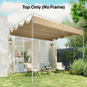 Retractable Replacement Canopy Cover for 4 x 3 m Garden Pergola UV30 Plus Protection Khaki Outsunny