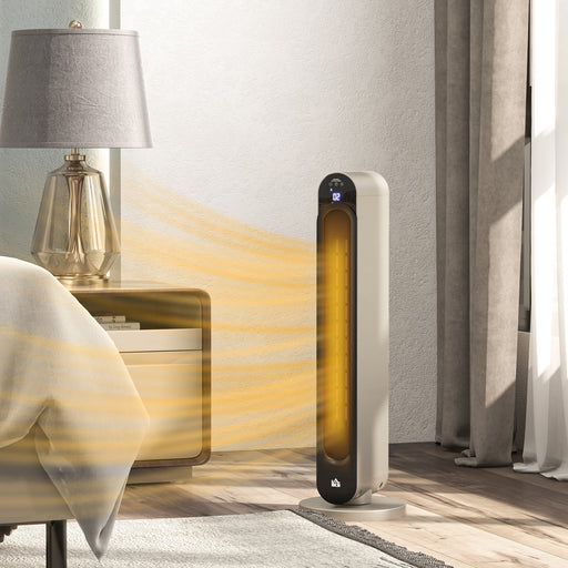 2kW PTC Ceramic Tower Heater with Adjustable Thermostat Ideal for Home Use, Black
