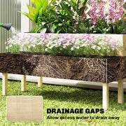 2 Tier Wooden Raised Garden Bed with Trellis for Easy Planting and Climbing Support, Natural Wood Finish Outsunny